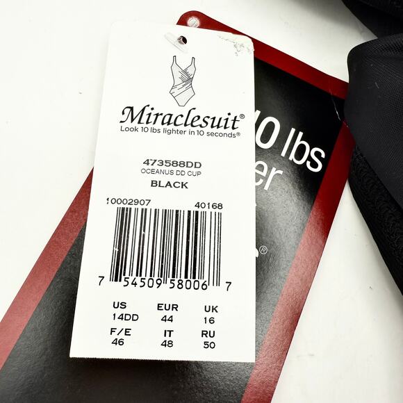 Miraclesuit Black Oceanus One-Piece Swimsuit DD-Cup Size 14DD (EUR 44 / UK 16) - Picture 10 of 13